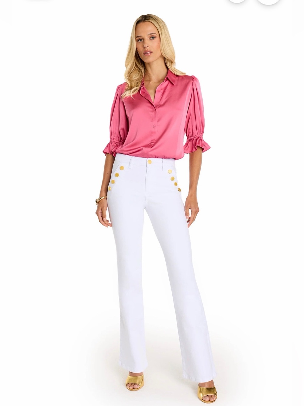 THE NOLI SHOP Women’s Allegra Bootcut High-Rise Jeans – White – Size 26
